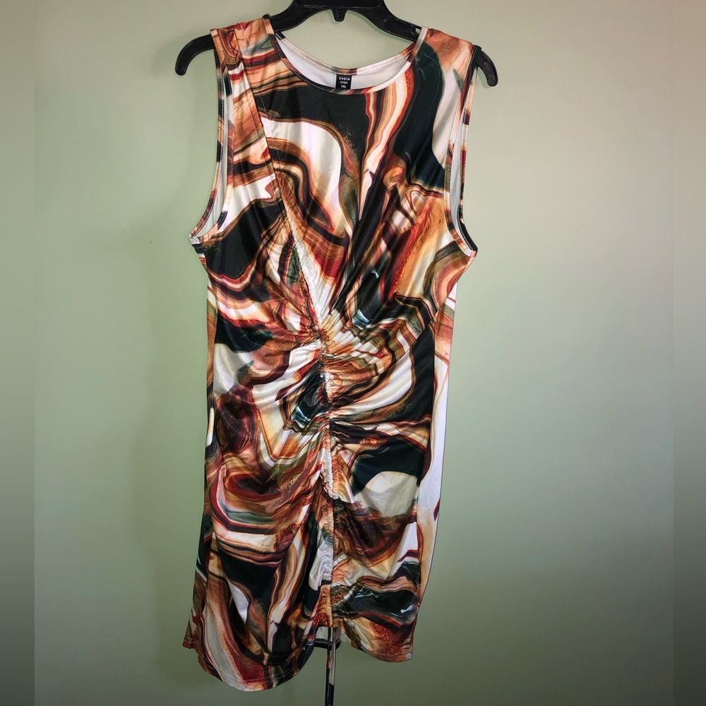 Multicolored brown dress